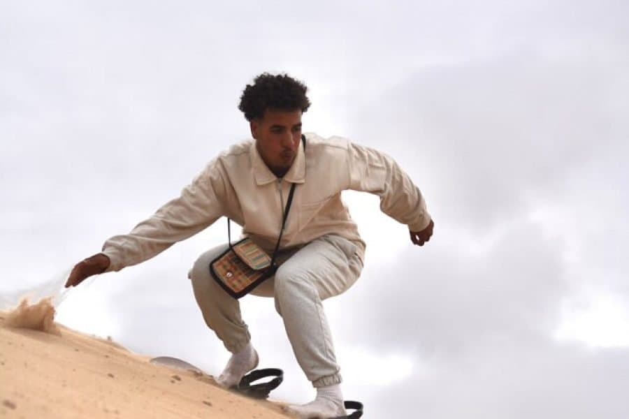 Sandboarding at Timlalin Dunes — Tamri · Timlalin Dunes